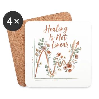 Die Heilung psychischer Gesundheit ist nicht linear - Untersetzer (4er-Set) - Weiß - Vorne