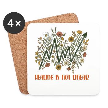 Mental Health Healing Is Not Linear - Coasters (set of 4) - white - Front