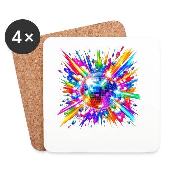 Farbensturm Disco Ball - Dessous de verre (lot de 4) - blanc - Devant