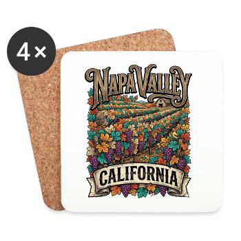 Napa Valley Weingarten Herbstpracht - Untersetzer (4er-Set) - Weiß - Vorne