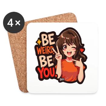 Fille d’anime Be Weird Be You - Dessous de verre (lot de 4) - blanc - Devant