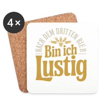 Bier Nach Dem Dritten Bier Lustig JGA Party Malle - Untersetzer (4er-Set) - Weiß - Vorne
