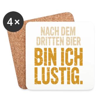 Bier Nach Dem Dritten Bier Lustig JGA Party Malle - Untersetzer (4er-Set) - Weiß - Vorne