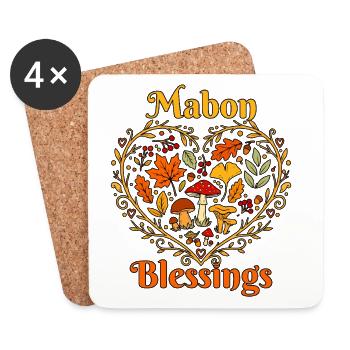 Roue Mabon de l’année Équinoxe d’automne païen - Dessous de verre (lot de 4) - blanc - Devant