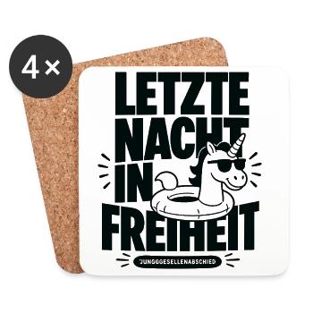 Letzte Nacht in Freiheit Einhorn - Untersetzer (4er-Set) - Weiß - Vorne