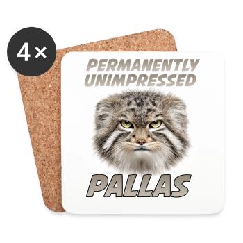 Pallas Cat Manul Kaffee Motiv | Grumpy Wildkatze  - Dessous de verre (lot de 4) - blanc - Devant