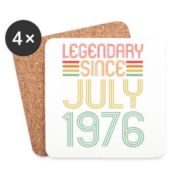 Légendaire depuis juillet 1976, anniversaire - Dessous de verre (lot de 4) - blanc - Devant
