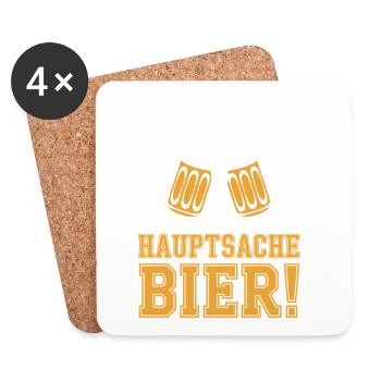 Bier Karneval Fasching Köln Helau oder Alaaf Bier - Untersetzer (4er-Set) - Weiß - Vorne
