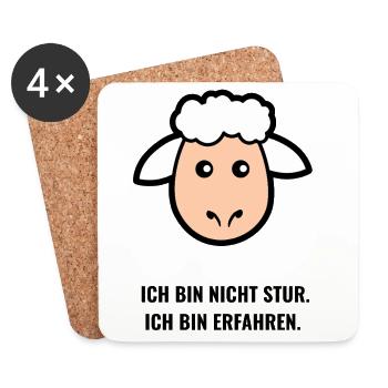 Ich bin nicht stur. Ich bin erfahren. - Untersetzer (4er-Set) - Weiß - Vorne