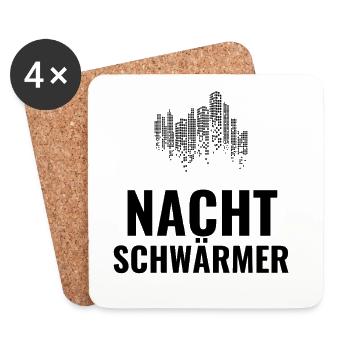 Nachtschwärmer - Untersetzer (4er-Set) - Weiß - Vorne
