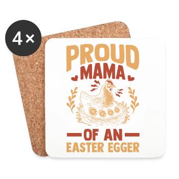 Poule Maman Coq Troupeau de volaille Éleveur de volailles - Dessous de verre (lot de 4) - blanc - Devant