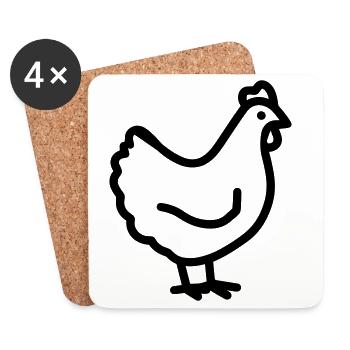 chicken - Coasters (set of 4) - white - Front