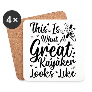 This is what a great Kayaker looks like - Kayaker - Untersetzer (4er-Set) - Weiß - Vorne