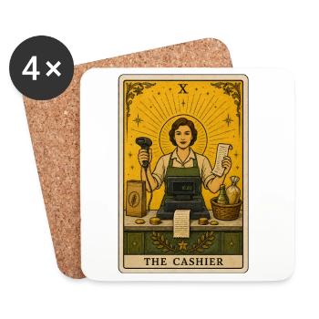Kassiererin | Kasse Beruf Tarot - Untersetzer (4er-Set) - Weiß - Vorne