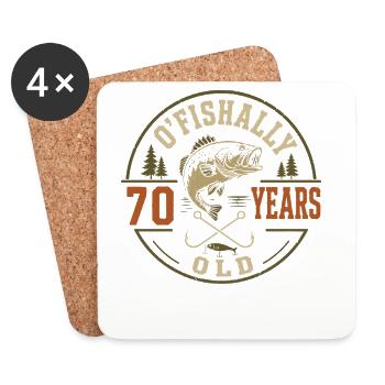 Officially 70 years | Humor Birthday Fishing - Coasters (set of 4) - white - Front