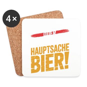 Bier Karneval Fasching Köln Helau oder Alaaf Bier - Untersetzer (4er-Set) - Weiß - Vorne