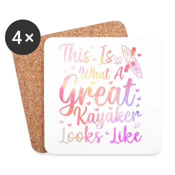 This is what a great Kayaker looks like - Canoeing - Coasters (set of 4) - white - Front
