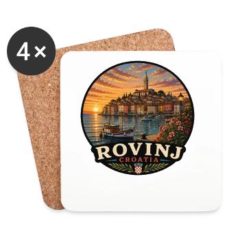 Rovinj Kroatien Urlaub Koloniale Altstadt - Untersetzer (4er-Set) - Weiß - Vorne