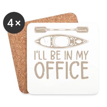 I'll be in my office - Funny Kayaking Kayaker - Untersetzer (4er-Set) - Weiß - Vorne
