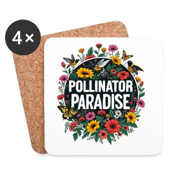 Pollinator Paradise Garten - Untersetzer (4er-Set) - Weiß - Vorne