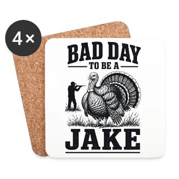 Jagdjäger, Truthahn Humor Vintage-Geschenk - Untersetzer (4er-Set) - Weiß - Vorne