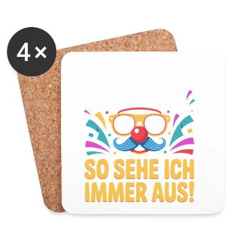 Karneval Das Ist Kein Kostüm Fasching Halloween - Untersetzer (4er-Set) - Weiß - Vorne