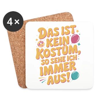 Karneval Das Ist Kein Kostüm Fasching Halloween - Untersetzer (4er-Set) - Weiß - Vorne