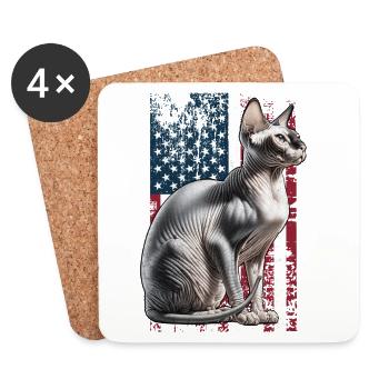 Sphynx Cat US Sphynxkatze - Untersetzer (4er-Set) - Weiß - Vorne