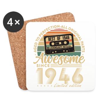 1946 Vintage Retro Birthday Gift - Coasters (set of 4) - white - Front