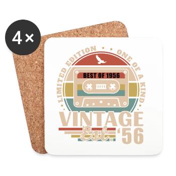 70 Years 1956 Vintage Retro Birthday Gift - Coasters (set of 4) - white - Front