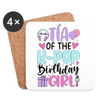 Tia of The K-Pop Birthday Girl - Untersetzer (4er-Set) - Weiß - Vorne