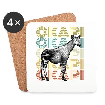 Typographie géométrique rétro Okapi - Dessous de verre (lot de 4) - blanc - Devant