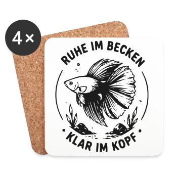 Ruhe im Becken Klar im Kopf - Untersetzer (4er-Set) - Weiß - Vorne