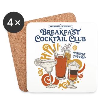 Petit-déjeuner Cocktail Club Brunch Sunrise Sippers - Dessous de verre (lot de 4) - blanc - Devant