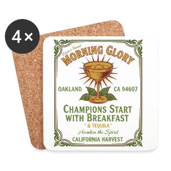 Champions starten mit Frühstück und Tequila - Untersetzer (4er-Set) - Weiß - Vorne