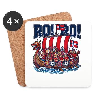 Norwegische Wikingerboot-Fanrallye - Untersetzer (4er-Set) - Weiß - Vorne