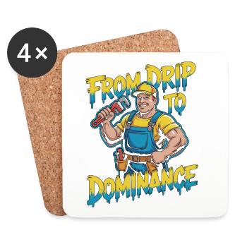 Maître plombier du filtre à l’artisan qualifié - Dessous de verre (lot de 4) - blanc - Devant