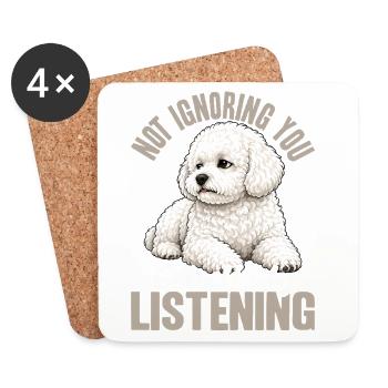 Bichon Frise Dog Breed - Untersetzer (4er-Set) - Weiß - Vorne