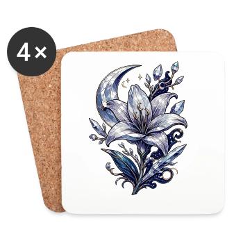 Lys de cristal de clair de lune - Dessous de verre (lot de 4) - blanc - Devant