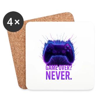 Manette néon : Game Over Never - Dessous de verre (lot de 4) - blanc - Devant