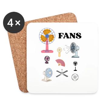 Collection Vintage Fans I Sélection de Ventila - Dessous de verre (lot de 4) - blanc - Devant