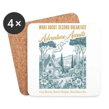 Petit-déjeuner : qu’en est-il d’une deuxième aventure de petit-déjeuner - Dessous de verre (lot de 4) - blanc - Devant