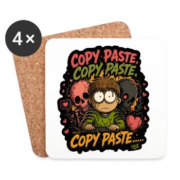 Copie-colle-colle-chaos Kid Zombie Meme - Dessous de verre (lot de 4) - blanc - Devant
