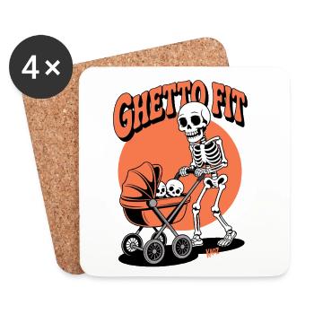 Ghetto Fit Skeleton Stroller - Coasters (set of 4) - white - Front