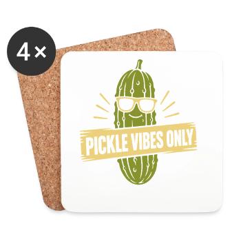 Uniquement des vibes de cornichon - Dessous de verre (lot de 4) - blanc - Devant