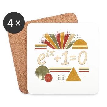 Retro Eulers Identität Mathematik Wissenschaft Fan - Untersetzer (4er-Set) - Weiß - Vorne