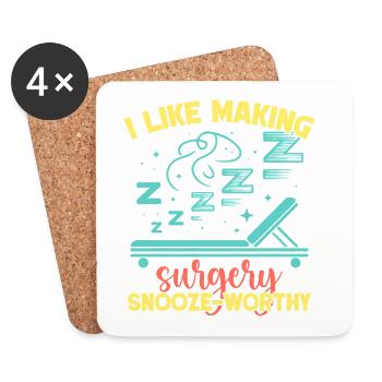 Anesthesiologist Snooze-Worthy Anesthesia - Coasters (set of 4) - white - Front