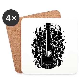 ukulélé - Dessous de verre (lot de 4) - blanc - Devant