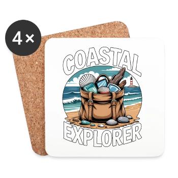 Explorateur côtier Sunset - Dessous de verre (lot de 4) - blanc - Devant