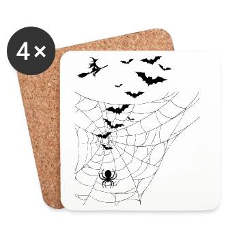 Un design d’Halloween effrayant - Dessous de verre (lot de 4) - blanc - Devant